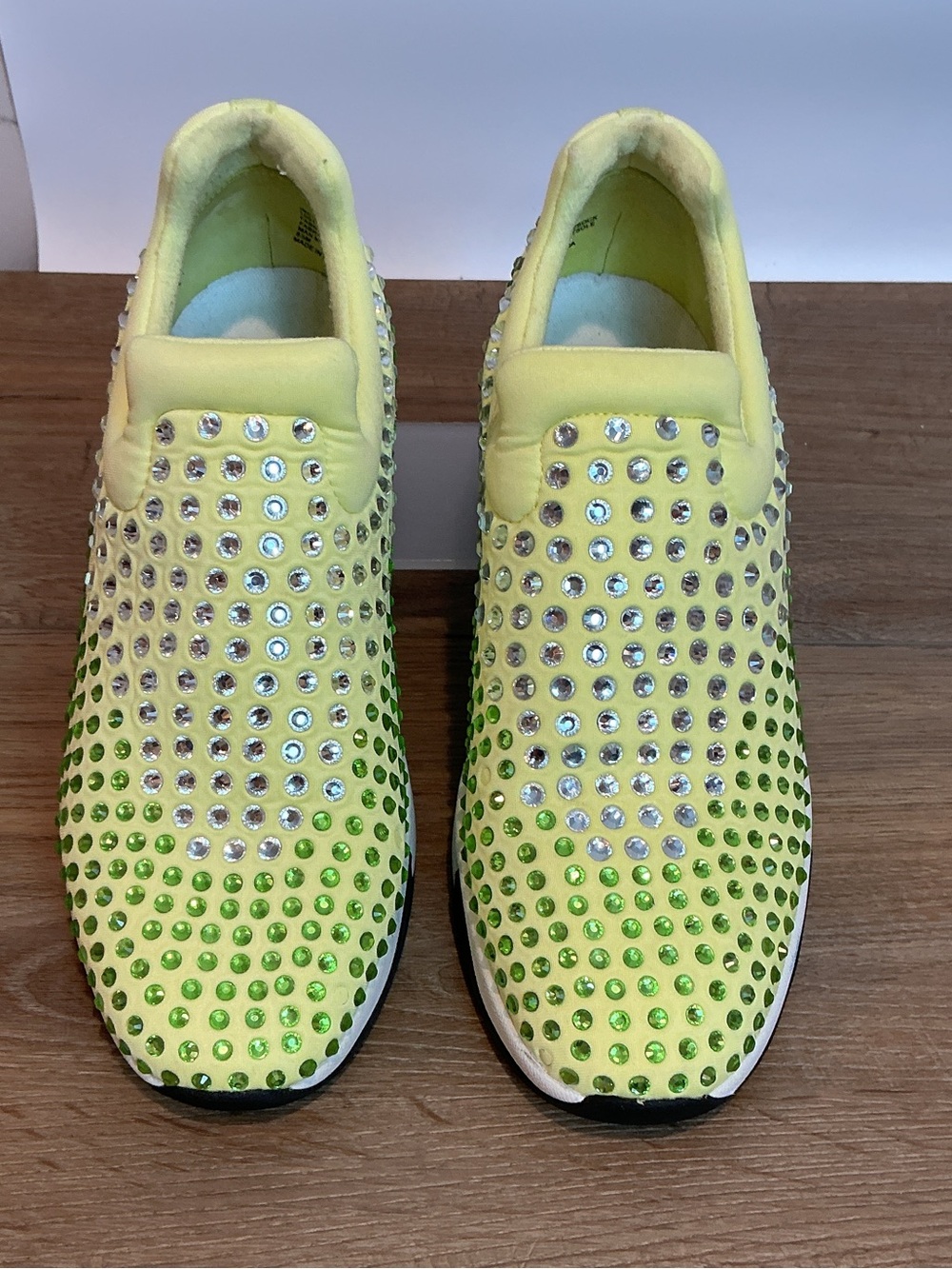 INC International Concepts Cream and Green
Rhinestone Sneakers, 8.5